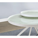  Coaster Furniture Briggs 706258 Round Marble Printed Glass Top Coffee Table - White IMAGE 11