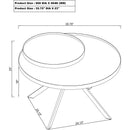  Coaster Furniture Briggs 706258 Round Marble Printed Glass Top Coffee Table - White IMAGE 12