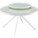  Coaster Furniture Briggs 706258 Round Marble Printed Glass Top Coffee Table - White IMAGE 1