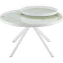  Coaster Furniture Briggs 706258 Round Marble Printed Glass Top Coffee Table - White IMAGE 5