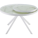  Coaster Furniture Briggs 706258 Round Marble Printed Glass Top Coffee Table - White IMAGE 6
