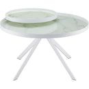  Coaster Furniture Briggs 706258 Round Marble Printed Glass Top Coffee Table - White IMAGE 9