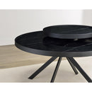  Coaster Furniture Briggs 706268 Round Marble Printed Glass Top Coffee Table - Black IMAGE 11