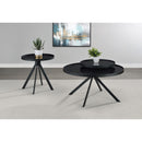  Coaster Furniture Briggs 706268 Round Marble Printed Glass Top Coffee Table - Black IMAGE 13