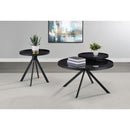  Coaster Furniture Briggs 706268 Round Marble Printed Glass Top Coffee Table - Black IMAGE 14