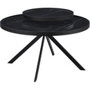  Coaster Furniture Briggs 706268 Round Marble Printed Glass Top Coffee Table - Black IMAGE 1