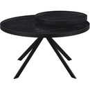  Coaster Furniture Briggs 706268 Round Marble Printed Glass Top Coffee Table - Black IMAGE 5