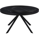  Coaster Furniture Briggs 706268 Round Marble Printed Glass Top Coffee Table - Black IMAGE 6