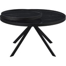  Coaster Furniture Briggs 706268 Round Marble Printed Glass Top Coffee Table - Black IMAGE 8