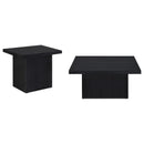  Coaster Furniture Devar 706408-S2 2-piece Square Cocktail Coffee End Table Set - Black IMAGE 1