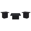  Coaster Furniture Devar 706408-S3 3-piece Square Cocktail Coffee End Table Set - Black IMAGE 1