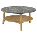  Coaster Furniture Bradley 706448-S2 2-Piece Round SmartTop Coffee Table Set - Grey/Natural IMAGE 3