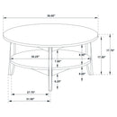  Coaster Furniture Bradley 706458-S3 3-Piece Round SmartTop Coffee Table Set Smokey and Brown - Smokey Grey/Brown IMAGE 12