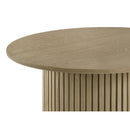  Coaster Furniture Hamlyn 706498-S2 2-piece Round Fluted Coffee and End Table Set - Natural Oak IMAGE 3