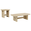  Coaster Furniture Kailani 706588-S2 2-piece Coastal Coffee and End Table Set - Beige Oak IMAGE 4