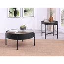  Coaster Furniture Ozella 707898-S2 2-piece Round Coffee and End Table Set - Sandy Black IMAGE 2