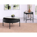  Coaster Furniture Ozella 707898-S2 2-piece Round Coffee and End Table Set - Sandy Black IMAGE 4