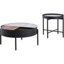  Coaster Furniture Ozella 707898-S2 2-piece Round Coffee and End Table Set - Sandy Black IMAGE 5