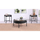  Coaster Furniture Ozella 707898-S3 3-piece Round Coffee and End Table Set - Sandy Black IMAGE 2