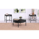  Coaster Furniture Ozella 707898-S3 3-piece Round Coffee and End Table Set - Sandy Black IMAGE 3