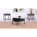  Coaster Furniture Ozella 707898-S3 3-piece Round Coffee and End Table Set - Sandy Black IMAGE 4