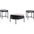  Coaster Furniture Ozella 707898-S3 3-piece Round Coffee and End Table Set - Sandy Black IMAGE 6