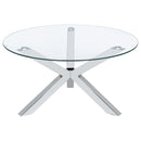 Coaster Furniture Kenzie 708128-S2 2-piece Round Coffee and End Table Set - Chrome IMAGE 5