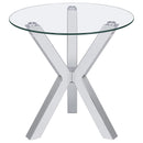  Coaster Furniture Kenzie 708128-S3 3-piece Round Coffee and End Table Set - Chrome IMAGE 4