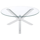  Coaster Furniture Kenzie 708128-S3 3-piece Round Coffee and End Table Set - Chrome IMAGE 6