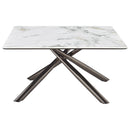  Coaster Furniture Carvell 708138 Square Sintered Stone Top Coffee Table - White IMAGE 1