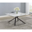  Coaster Furniture Carvell 708138 Square Sintered Stone Top Coffee Table - White IMAGE 2