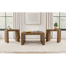  Coaster Furniture Odilia 708418-S3 3-piece Solid Wood Coffee and End Table Set - Auburn IMAGE 1