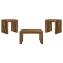  Coaster Furniture Odilia 708418-S3 3-piece Solid Wood Coffee and End Table Set - Auburn IMAGE 4