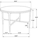  Coaster Furniture Hermas 710738-S2 2-piece Round Marble Coffee and End Table Set - White IMAGE 14