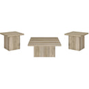  Coaster Furniture Devar 710878-S3 3-piece Square Coffee End Table Set - Distressed Pine IMAGE 1
