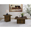  Coaster Furniture Devar 710888-S2 2-piece Square Coffee and End Table Set - Dark Pine IMAGE 2
