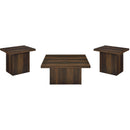  Coaster Furniture Devar 710888-S3 3-piece Square Coffee and End Table Set - Dark Pine IMAGE 1