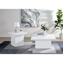 Coaster Furniture Devar 710898-S2 2-piece Square Coffee End Table Set - White High Gloss IMAGE 2