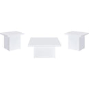 Coaster Furniture Devar 710898-S3 3-piece Square Coffee End Table Set - White High Gloss IMAGE 1