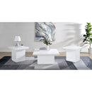  Coaster Furniture Devar 710898-S3 3-piece Square Coffee End Table Set - White High Gloss IMAGE 2