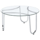  Coaster Furniture Beller 710908-S2 2-piece Round Tempered Glass Top Coffee Table Set - Chrome IMAGE 1
