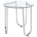  Coaster Furniture Beller 710908-S2 2-piece Round Tempered Glass Top Coffee Table Set - Chrome IMAGE 2