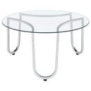  Coaster Furniture Beller 710908-S2 2-piece Round Tempered Glass Top Coffee Table Set - Chrome IMAGE 5