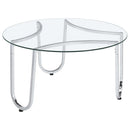 Coaster Furniture Beller 710908-S2 2-piece Round Tempered Glass Top Coffee Table Set - Chrome IMAGE 6