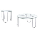  Coaster Furniture Beller 710908-S2 2-piece Round Tempered Glass Top Coffee Table Set - Chrome IMAGE 7