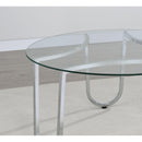 Coaster Furniture Beller 710908-S2 2-piece Round Tempered Glass Top Coffee Table Set - Chrome IMAGE 8