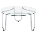  Coaster Furniture Beller 710908-S3 3-piece Round Tempered Glass Top Coffee Table Set - Chrome IMAGE 10