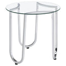  Coaster Furniture Beller 710908-S3 3-piece Round Tempered Glass Top Coffee Table Set - Chrome IMAGE 9