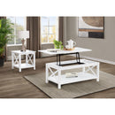  Coaster Furniture Skyview 722087 Square Pine Wood End Table with Shelf - White IMAGE 9