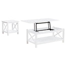 Coaster Furniture Skyview 722088-S2 2-piece Rectangular Lift Top Coffee Table Set - White IMAGE 2